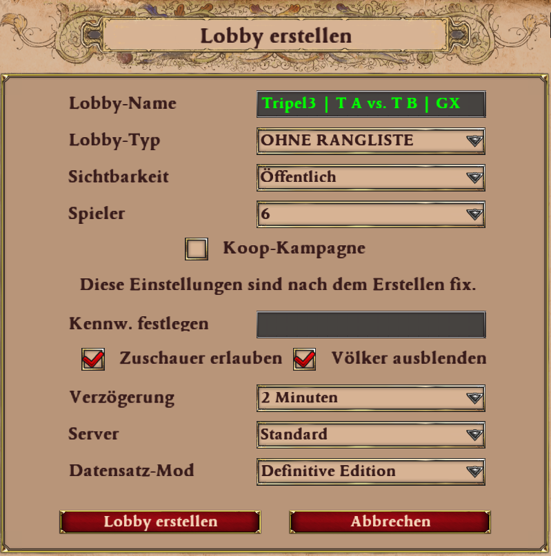 Lobby Creation