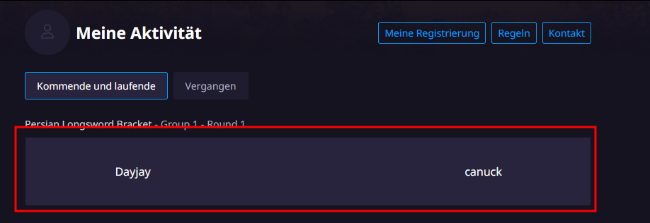 Toornament Ergebnis melden Schritt 2